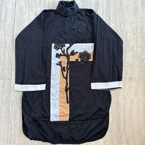 Maria B Oriental Inspired turtleneck dress tunic Minimalist artsy lagenlook Sz M